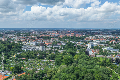 Ausblick auf die grüne Lunge Augsburgs, Siebentischwald, Botansicher Garten und Zoo photo