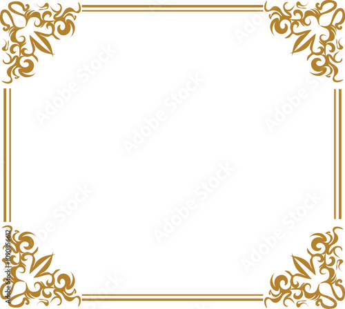 frame with ornament set element floral pattern invitation border certificate corner ornament ornate illustration