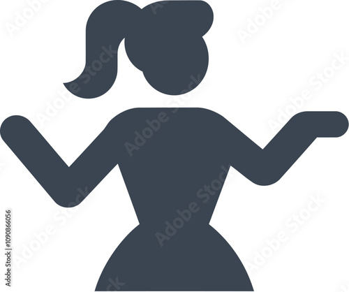 Modern woman shrug icon
