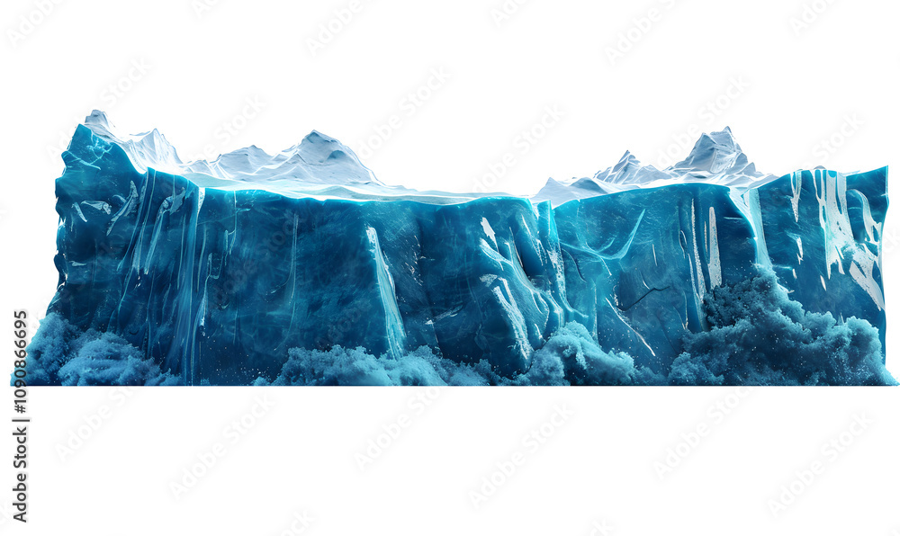 Fototapeta premium Massive iceberg isolated on white background