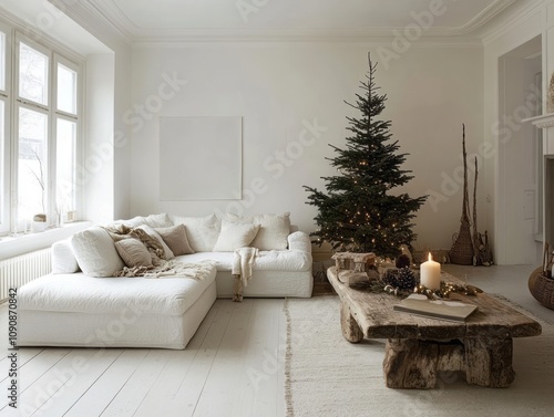 Minimalist White Living Roo...