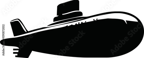 submarine silhouette design. military underwater transportation sign and symbol.