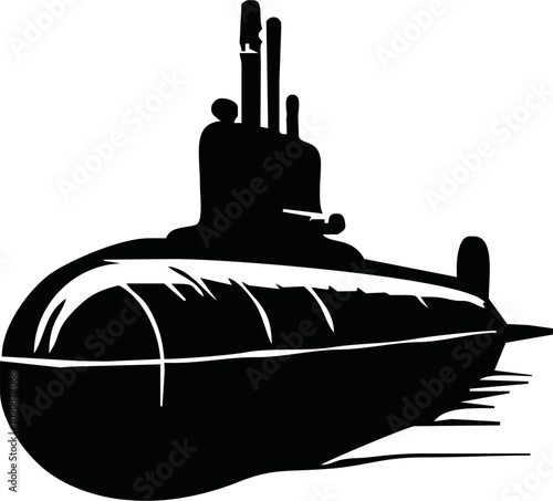 submarine silhouette design. military underwater transportation sign and symbol.