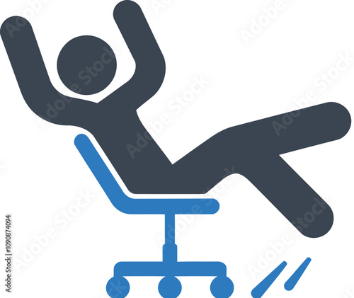 Falling from office chair icon