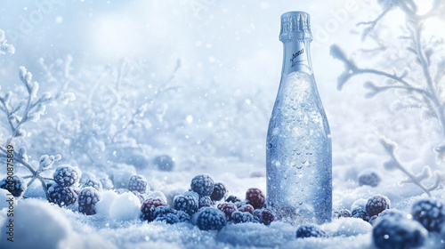 Frosty Alani Sparkling Drink in Snowy Winter Landscape