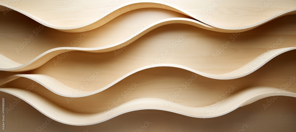 Obraz premium Abstract Wavy Wood Grain Background with Natural Pattern, Natural wood texture. 8k wallpaper