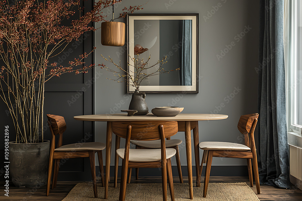 Fototapeta premium Modern Elegance: Sleek Living Room Design