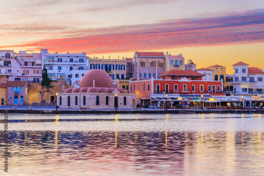 Crete, Greece. Old Venetian Port of Chania.