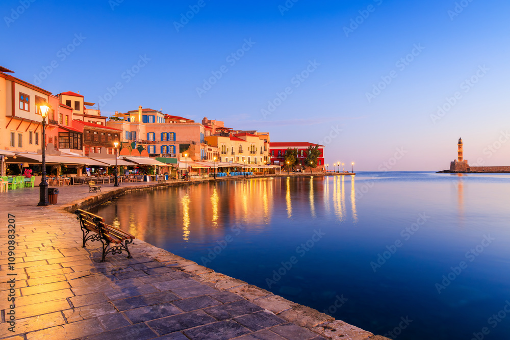 Crete, Greece. Old Venetian Port of Chania.
