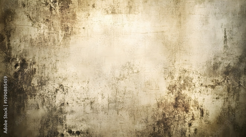 Obraz premium A heavily textured wall with peeling paint, revealing layers of off-white and beige underneath, creating a distressed and aged appearance.