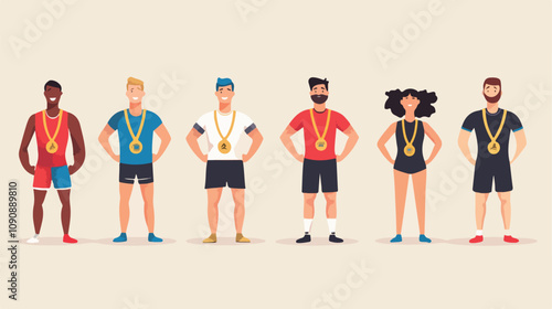 Triumphant Athlete with Gold Medal in Victory Moment