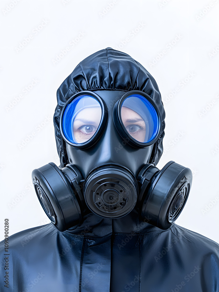 Human in gas mask isolated on white background Human in gas mask isolated on white background