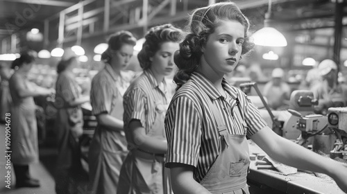 Women Working in a Factory During World War II