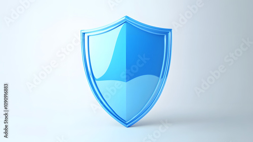 Free Download A 3D protection concept with a shield on a white background. Blue shield icon - GFXLoad