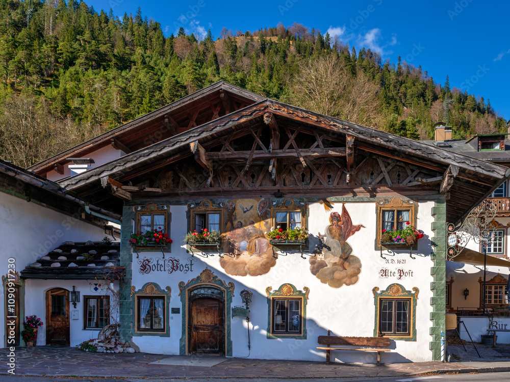 Hotel zur Post, Wallgau, Werdenfelser Land, Oberbayern, Bayern, Deutschland, Europa