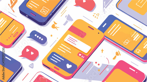 Professional Message Chat App Icon Line Outline Art