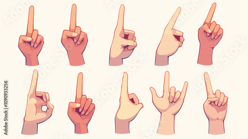 Middle Finger Icon Vector Hand Line Outline