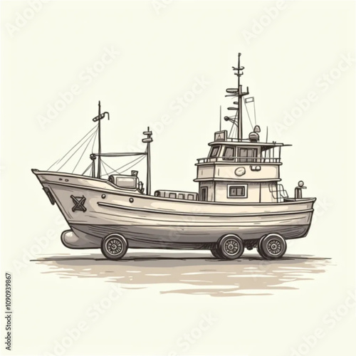 ship vector being transported