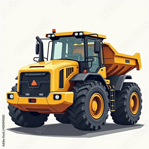 bulldozer isolated on white background