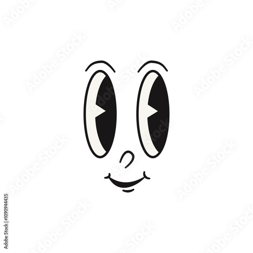 Retro Style Cartoon Faces With Diverse Expressions