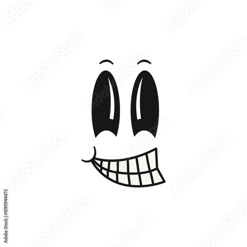 Retro Style Cartoon Faces With Diverse Expressions