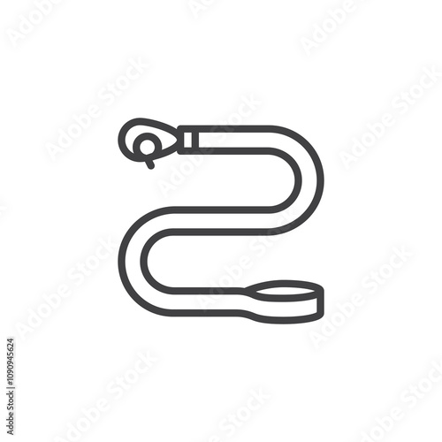 Pet leash line icon