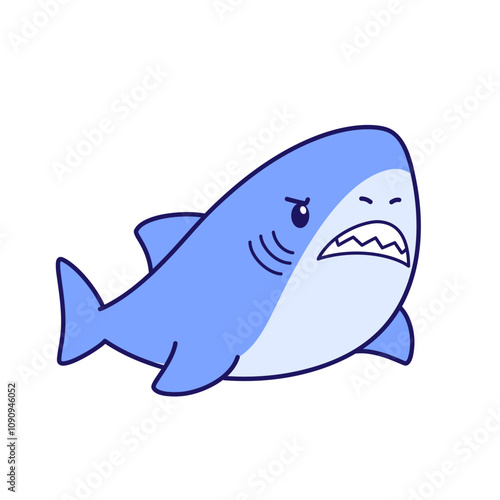 Cute and adorable tame shark character cartoon