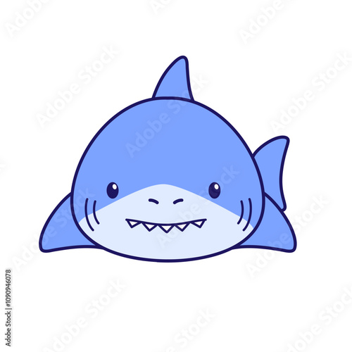 Cute and adorable tame shark character cartoon
