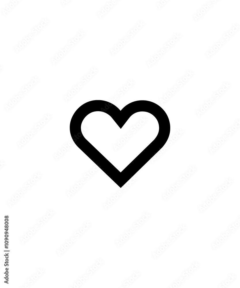 Fototapeta premium Heart Drawing icon with black stripes on white background