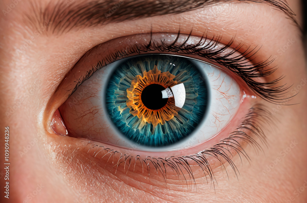 Fototapeta premium People's eye. Generative AI.