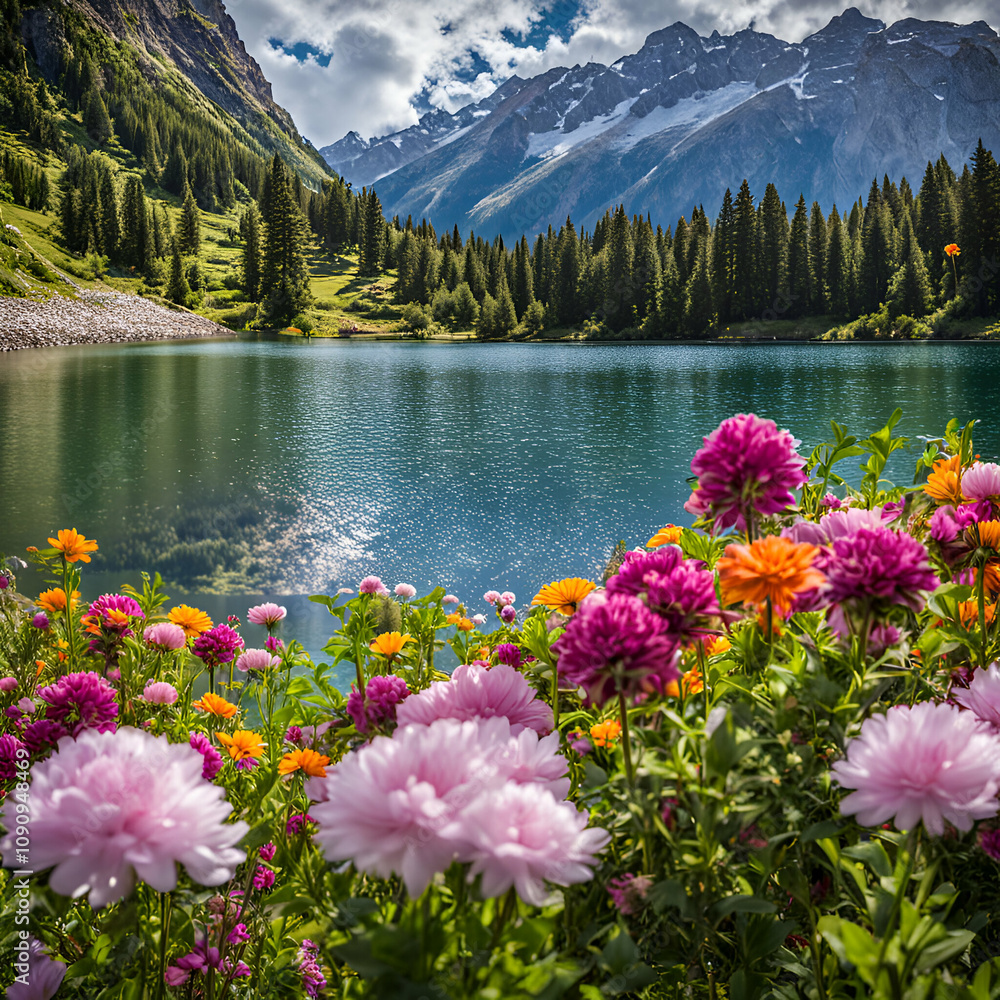 alpine lake in the mountains
