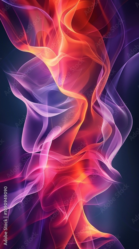 Obraz premium Abstract colorful smoke rising with vibrant colors against a dark background.