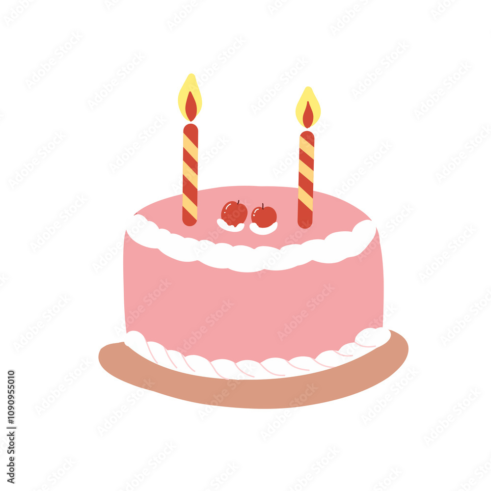 birthday cake pink with candles birthday cake pink with candles