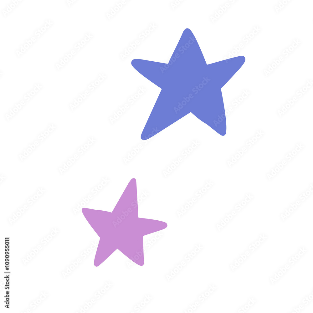Obraz premium cute illustration of purple blue stars