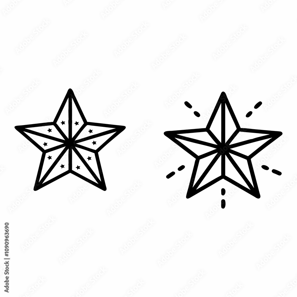 Obraz premium Merry Christmas Star vector silhouette image for illustration.