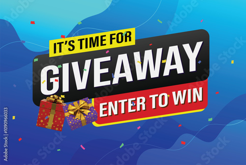 giveaway enter and win word vector gift box surprise style for social media landing page, template, ui, web, mobile app, poster, banner, flyer, background, gift card, coupon, label, wallpaper

