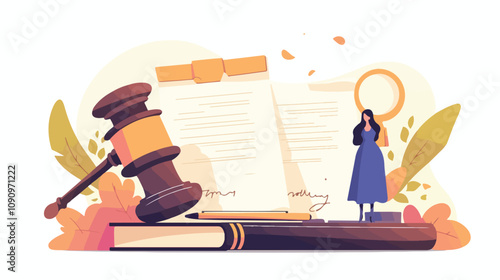 Marriage Contract or Prenuptial Agreement Concept with Legal Documents and Ring