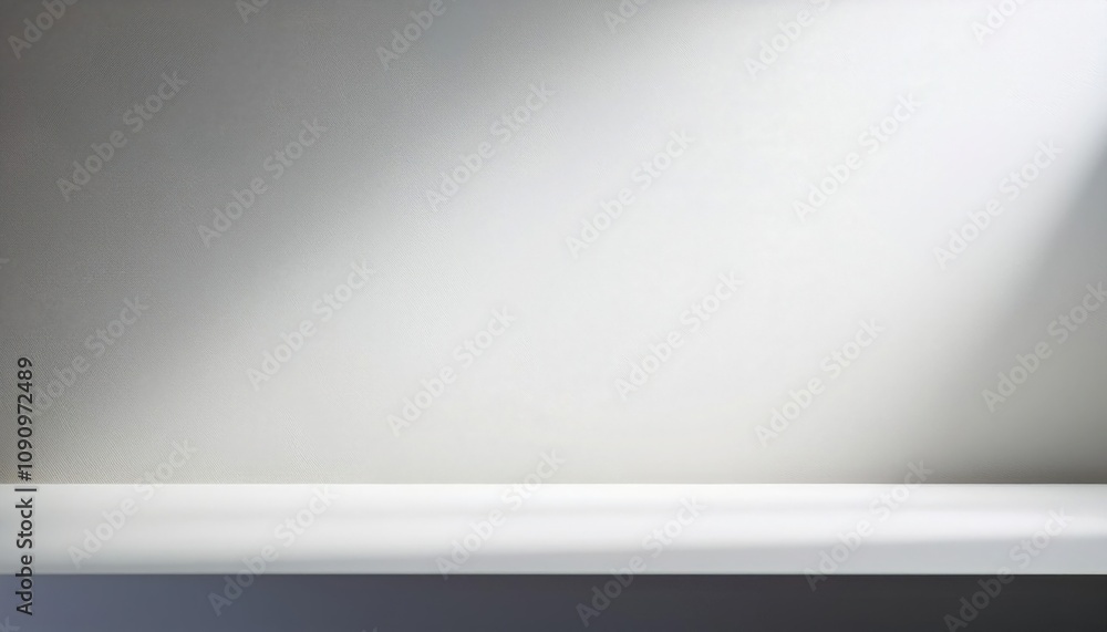 Minimalist White Shelf with Soft Lighting Minimalist White Shelf with Soft Lighting