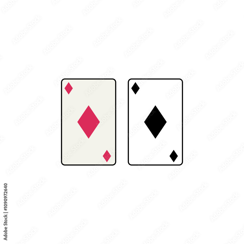 Obraz premium Card suit vector icon set. Playing cards icons.