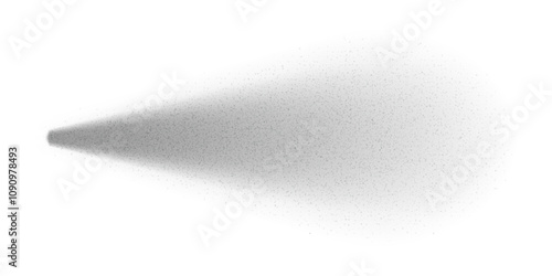 Spray jet overlay from nozzle or water gun on white background. Vector effect of particles motion. Aerosol spread. Perfume or hairspray squeeze