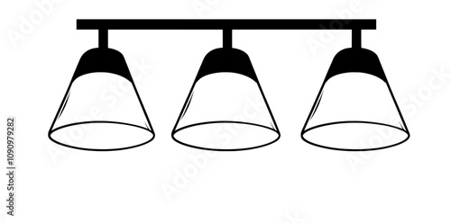 Theatrical spotlight. Genuine floodlight arrangement. Lit studio spotlights for the stage. Modern stage lighting illustration for theater or concert background.
