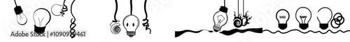 A tangled cord with a knot and a broken bulb, symbolizing the process of untangling wires to power a lightbulb, depicted in a modern metaphor illustration.