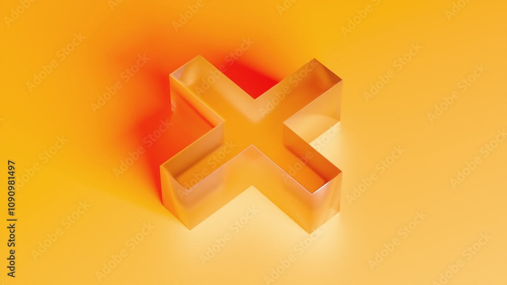 Obraz premium 3d render Plus sign