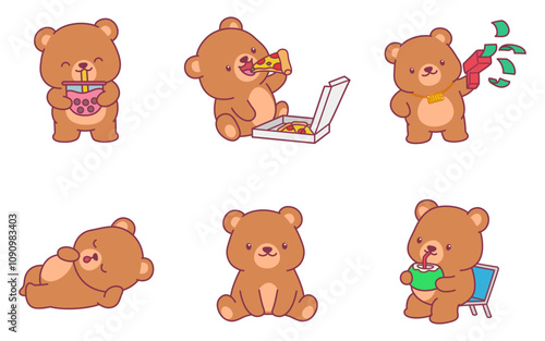 cute and adorable bear illustration cartoon character