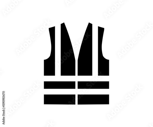High visibility safety vest icon. Protective safety clothing with reflective stripes vector design and illustration.
