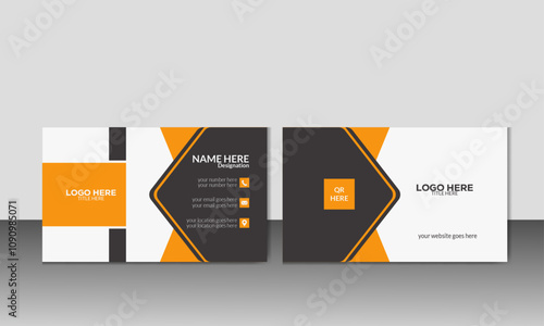 Modern corporate business card design, double sided business card design,