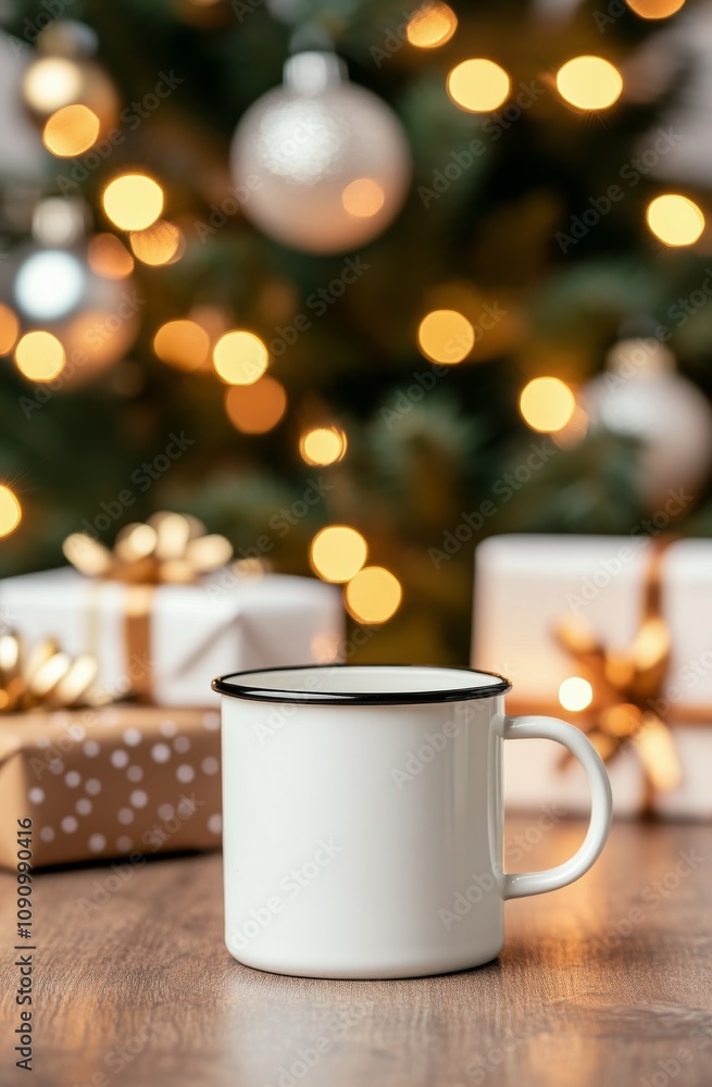 custom made wallpaper toronto digitalCozy winter morning with hot drink and holiday decorations in the background