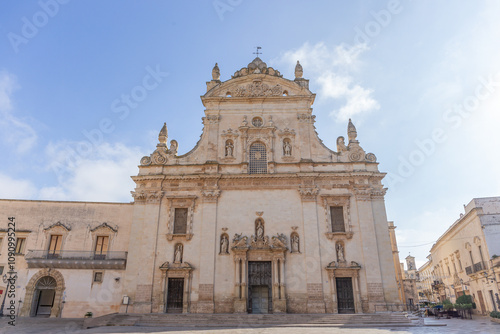 Galatina, Apulien, Italien. Chiesa dei Santi Pietro e Paolo (Peter und Paul Kirche). Die Kirche San Pietro e Paolo ist die Mutterkirche von Galatina und 36 Meter hoch.