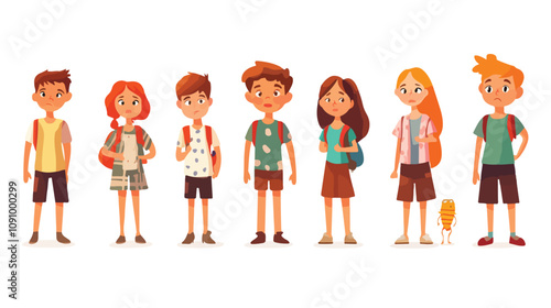 Young Sad Child with Skin Disease, Medical Condition Depiction