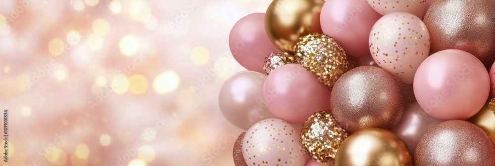 Celebratory balloons and confetti create a joyful atmosphere for any festive event Celebratory balloons and confetti create a joyful atmosphere for any festive event